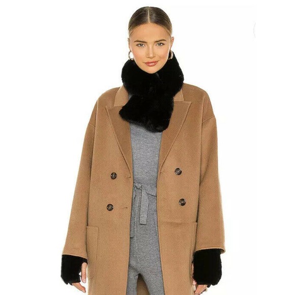 jocelyn Accessories - Jocelyn Faux Fur Pull Through Scarf Black Soft